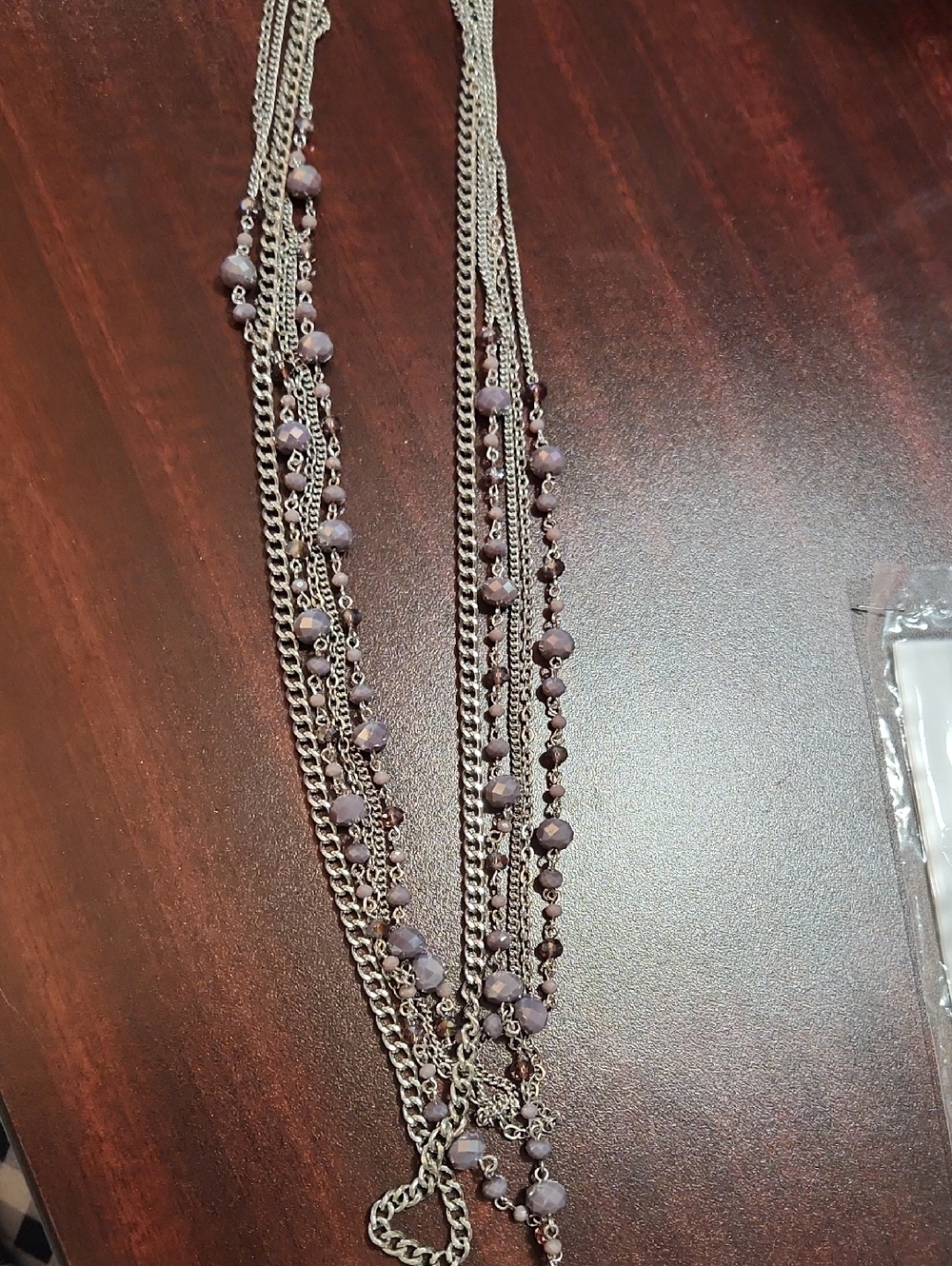 Premier Designs Lavender and Silver Multi-Strand Necklace